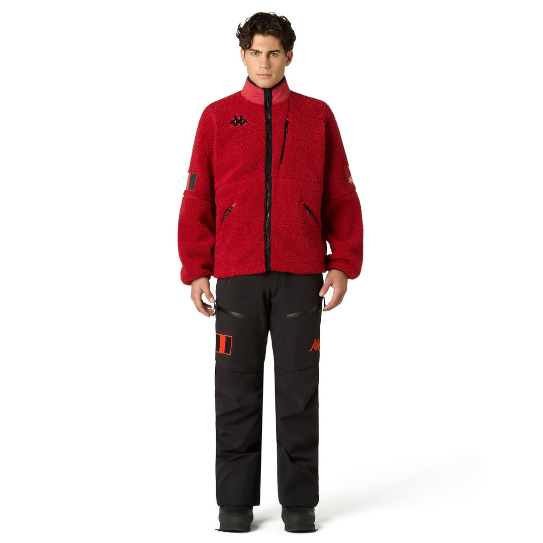Sudadera deportiva unisex de felpa roja con inserciones elásticas. main