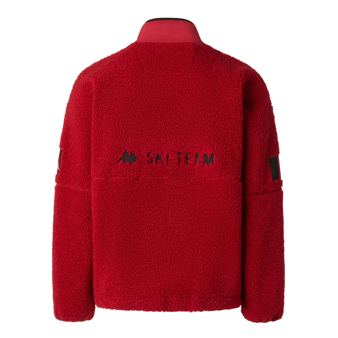 Sudadera deportiva unisex de felpa roja con inserciones elásticas. main