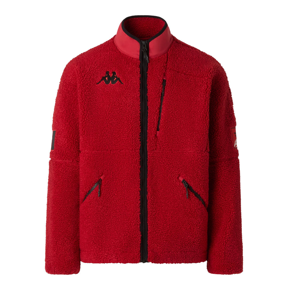 Red Unisex Fleece with Stretch Inserts Sportswear Jersey 02