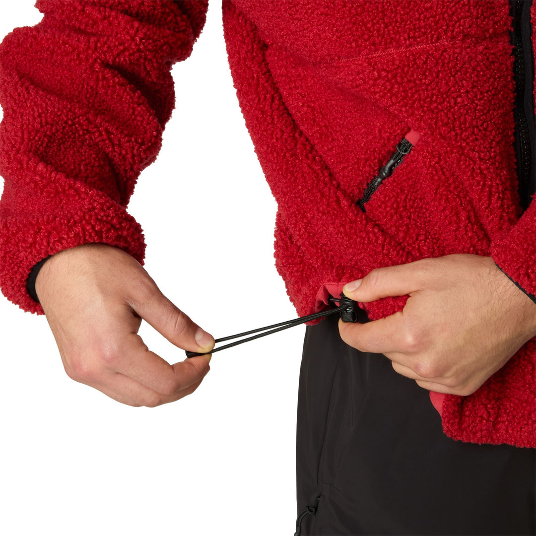 Sudadera deportiva unisex de felpa roja con inserciones elásticas. main