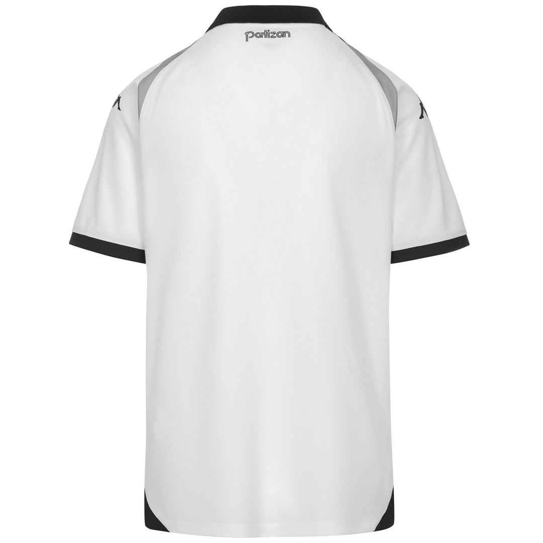 Maillot de sport pour homme, blanc et noir, en polyester recyclé main
