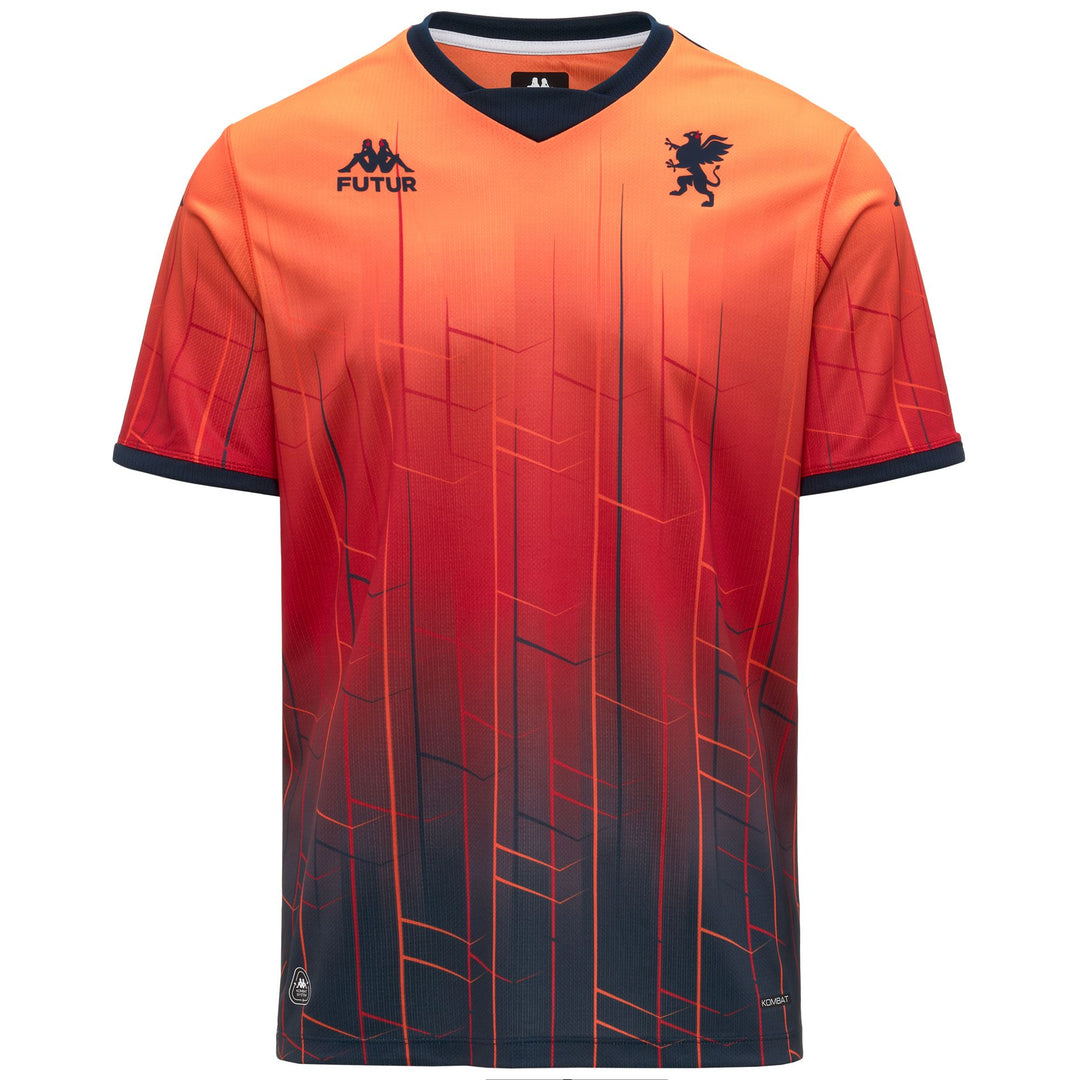 Camiseta de fútbol Genoa Fourth para hombre roja slim fit de manga corta 01