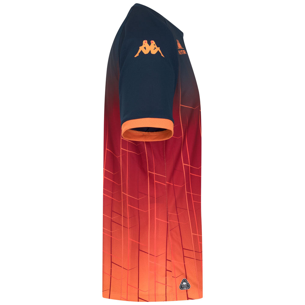 Camiseta de fútbol Genoa para hombre naranja slim fit de manga corta en tejido jacquard reciclado 02