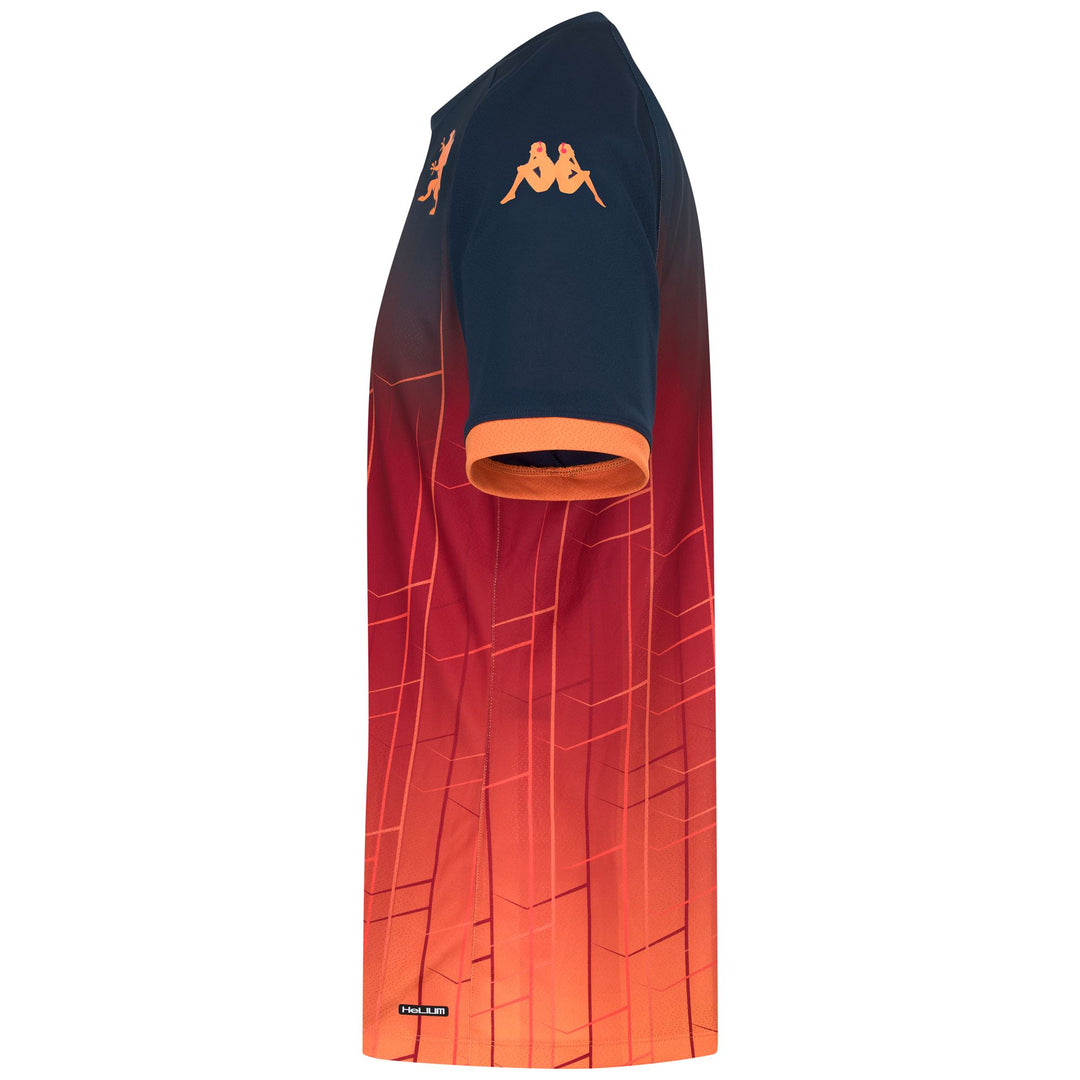 Camiseta de calentamiento para hombre del Genoa en azul y naranja, corte ajustado. main