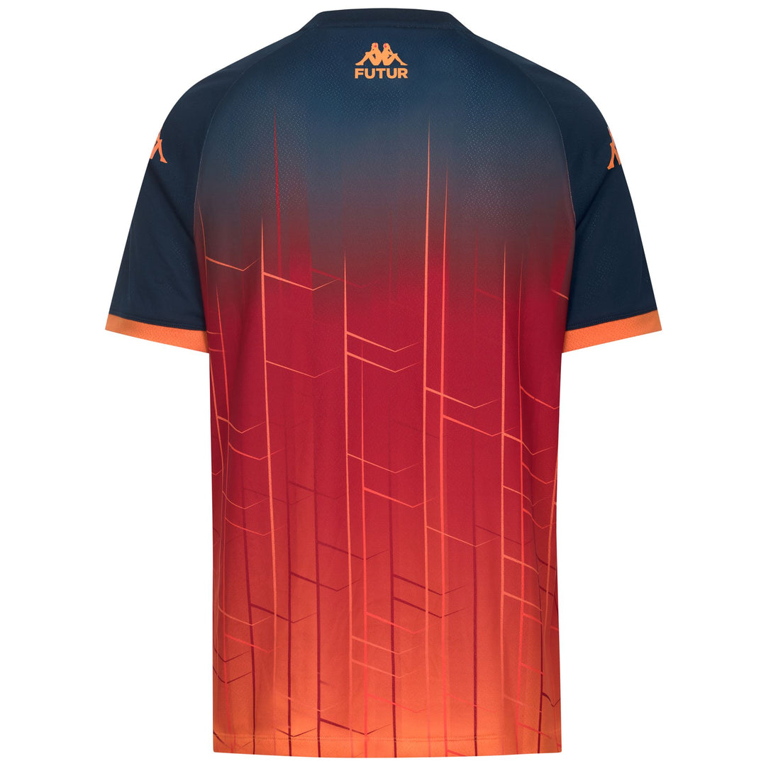 Blue and Orange Men's Genoa Football Pre-Match Shirt in Slim Fit main