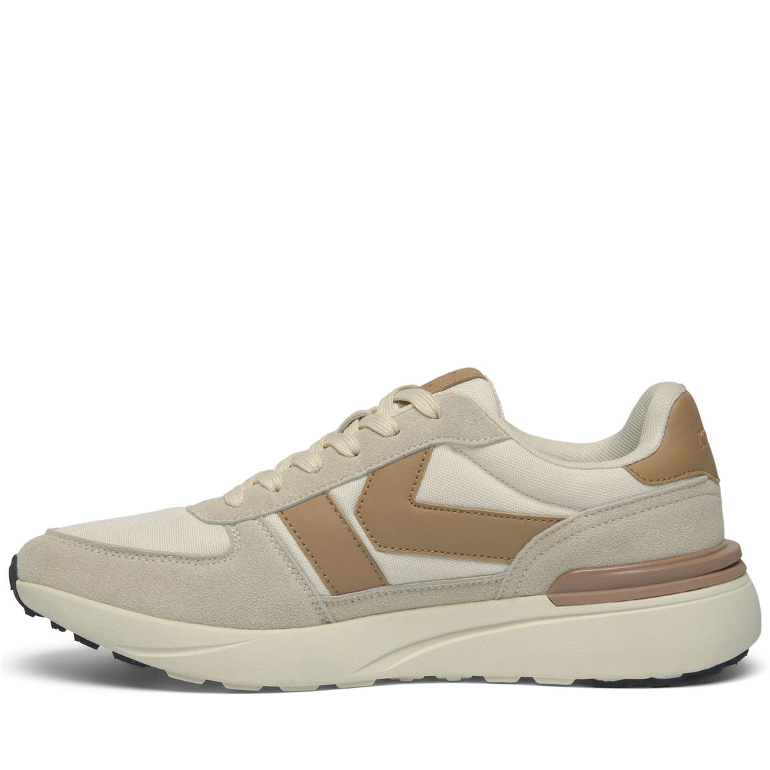White and Brown Unisex Low Cut Sneakers with Memory Foam Insolock main