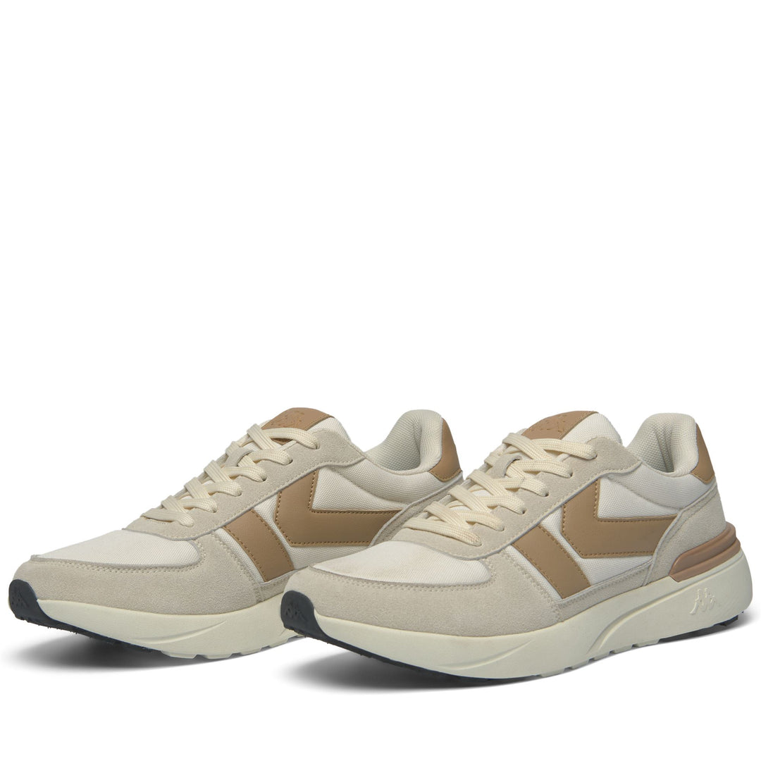 Zapatillas bajas unisex blancas y marrones con plantilla de espuma viscoelástica. 01