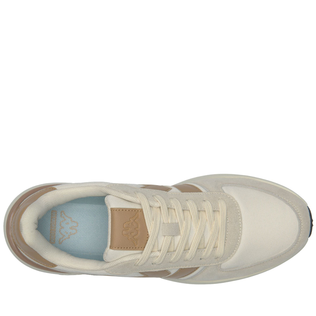 White and Brown Unisex Low Cut Sneakers with Memory Foam Insolock main