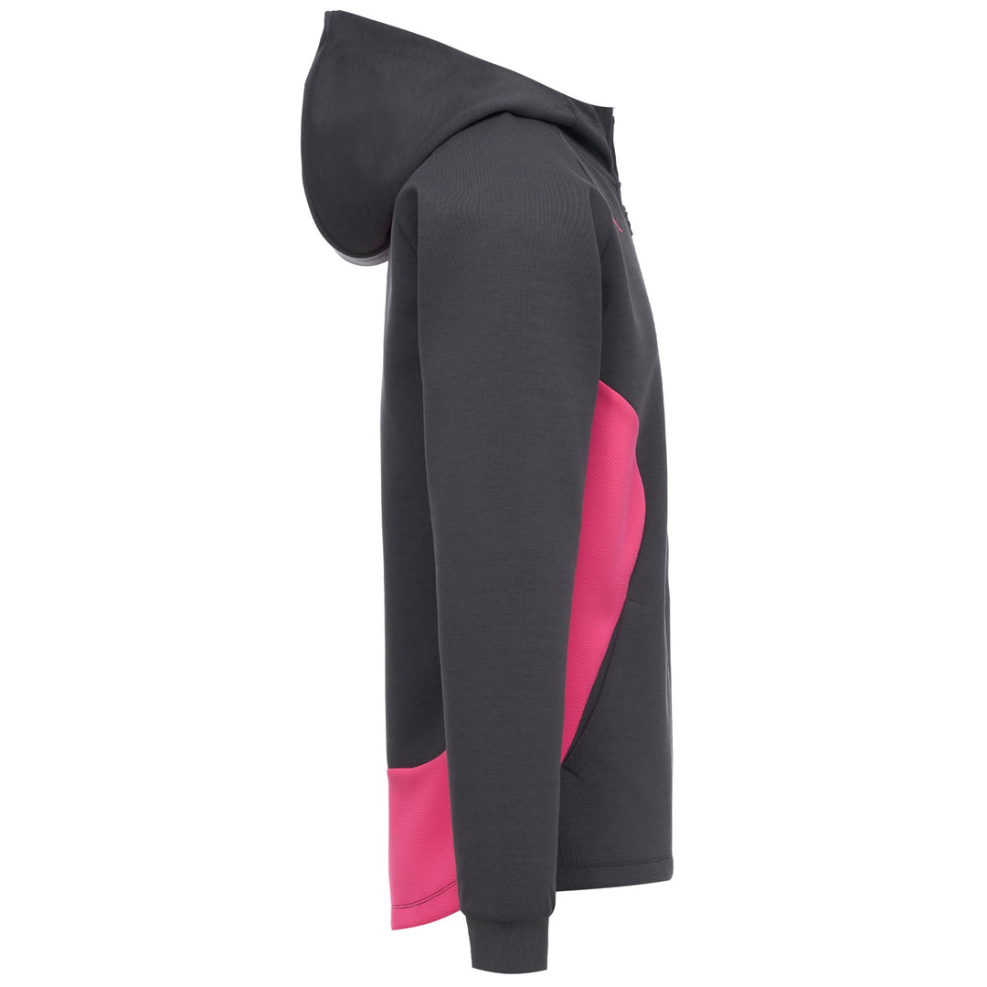 MEQUO 2 SFP - Pile - Felpa con cappuccio e zip intera - Uomo - Grey Dk-Pink Fandango main
