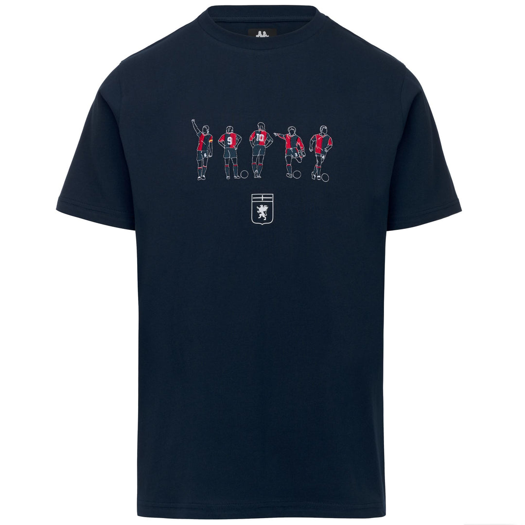 Camiseta azul de fútbol del Genoa para hombre con bordado gráfico 01
