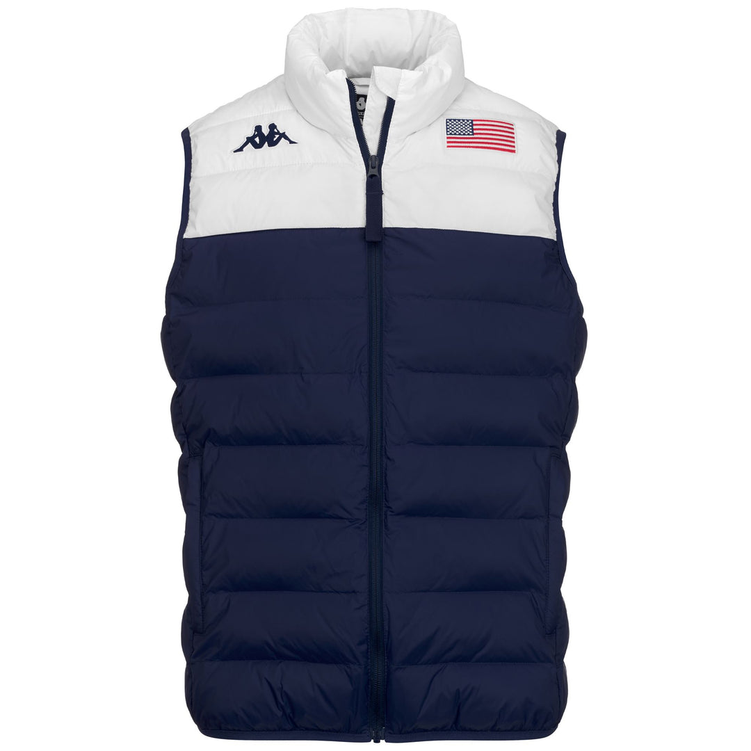 Gilet de ski unisexe bleu, coupe ajustée, avec poches zippées 01