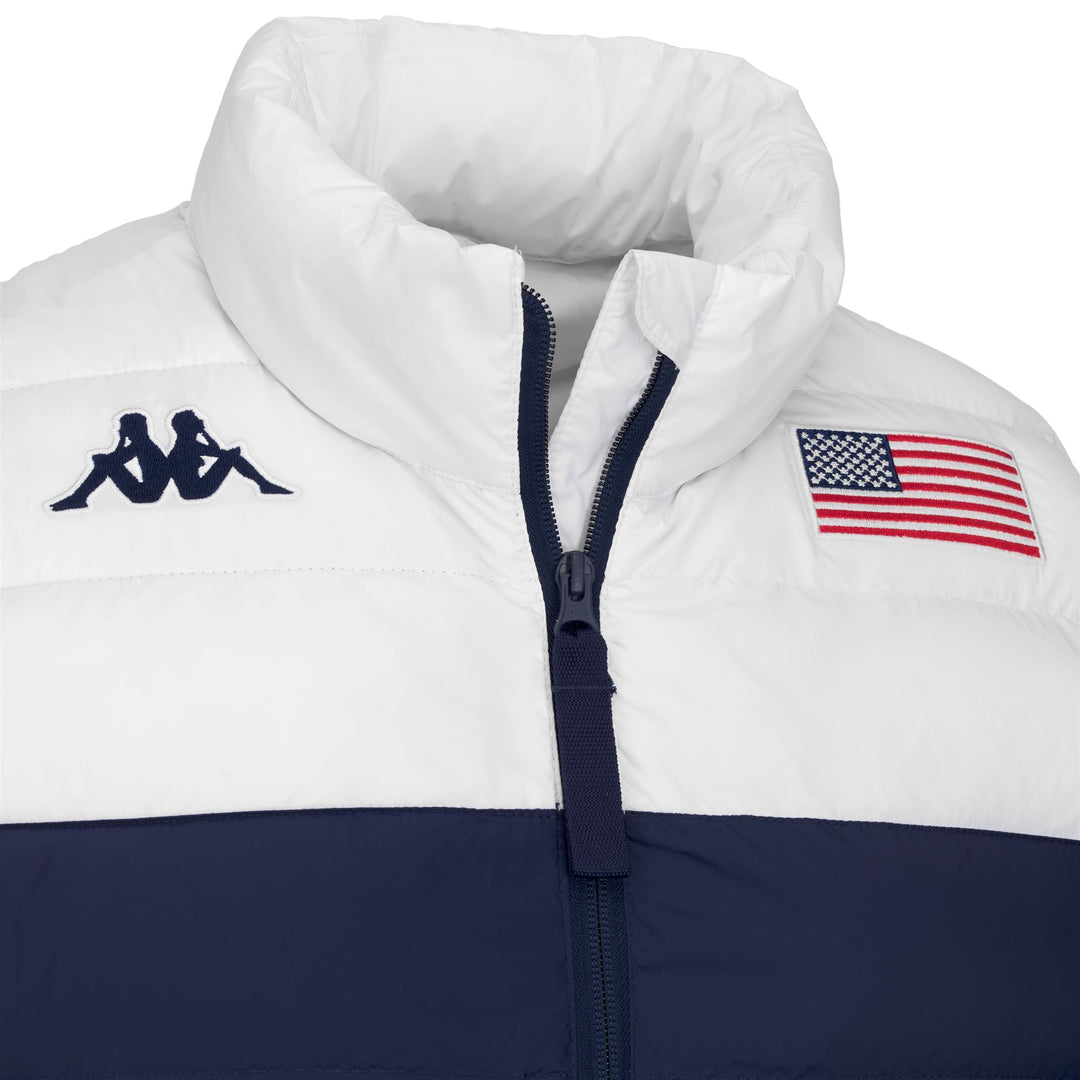 Gilet de ski unisexe bleu, coupe ajustée, avec poches zippées main