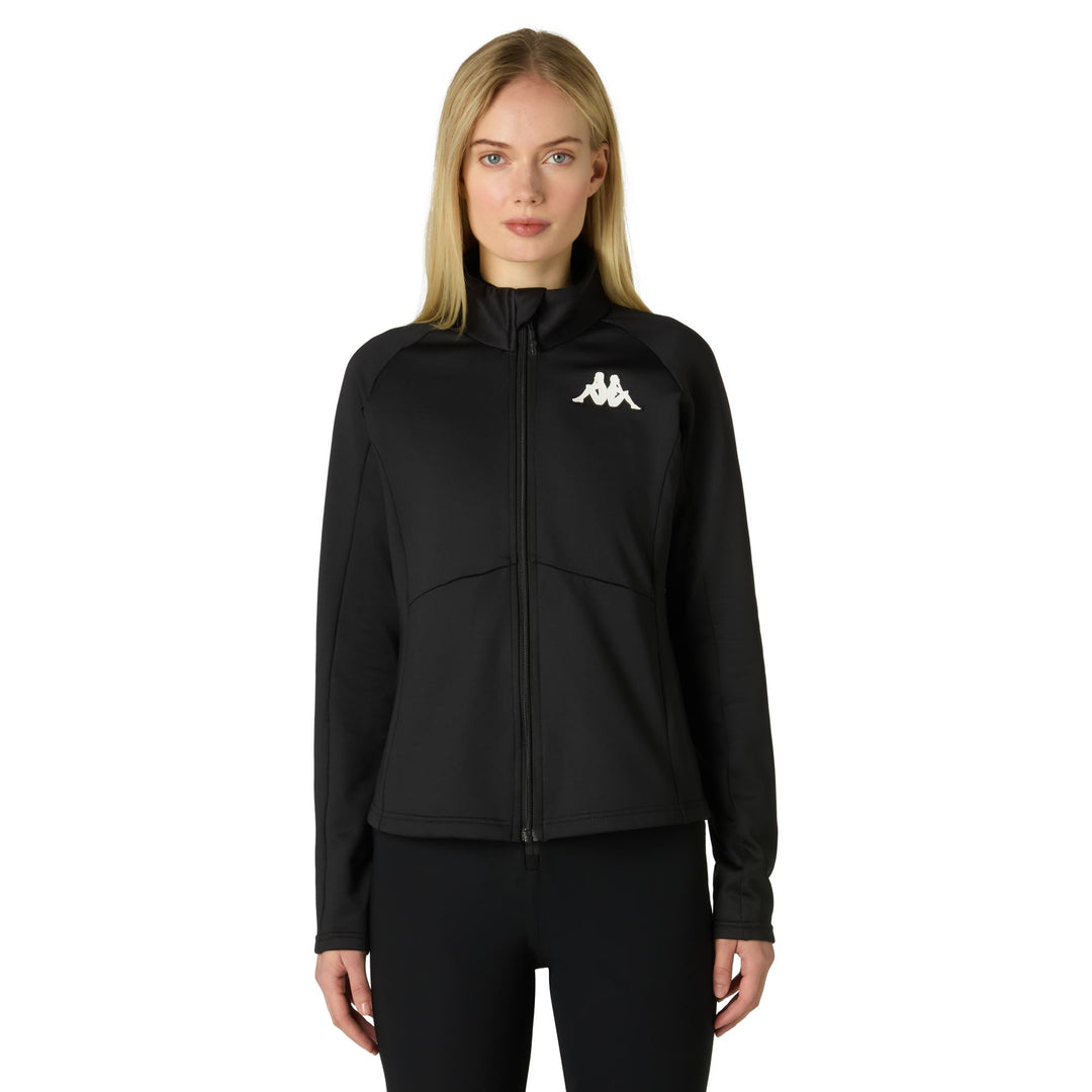 Black Women's Slim Fit Technical Fleece Jumper for Skiing 01