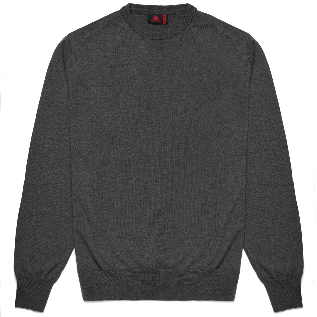 Pullover Classico da Uomo in Maglia Grigia Argento in Lana Vergine 01