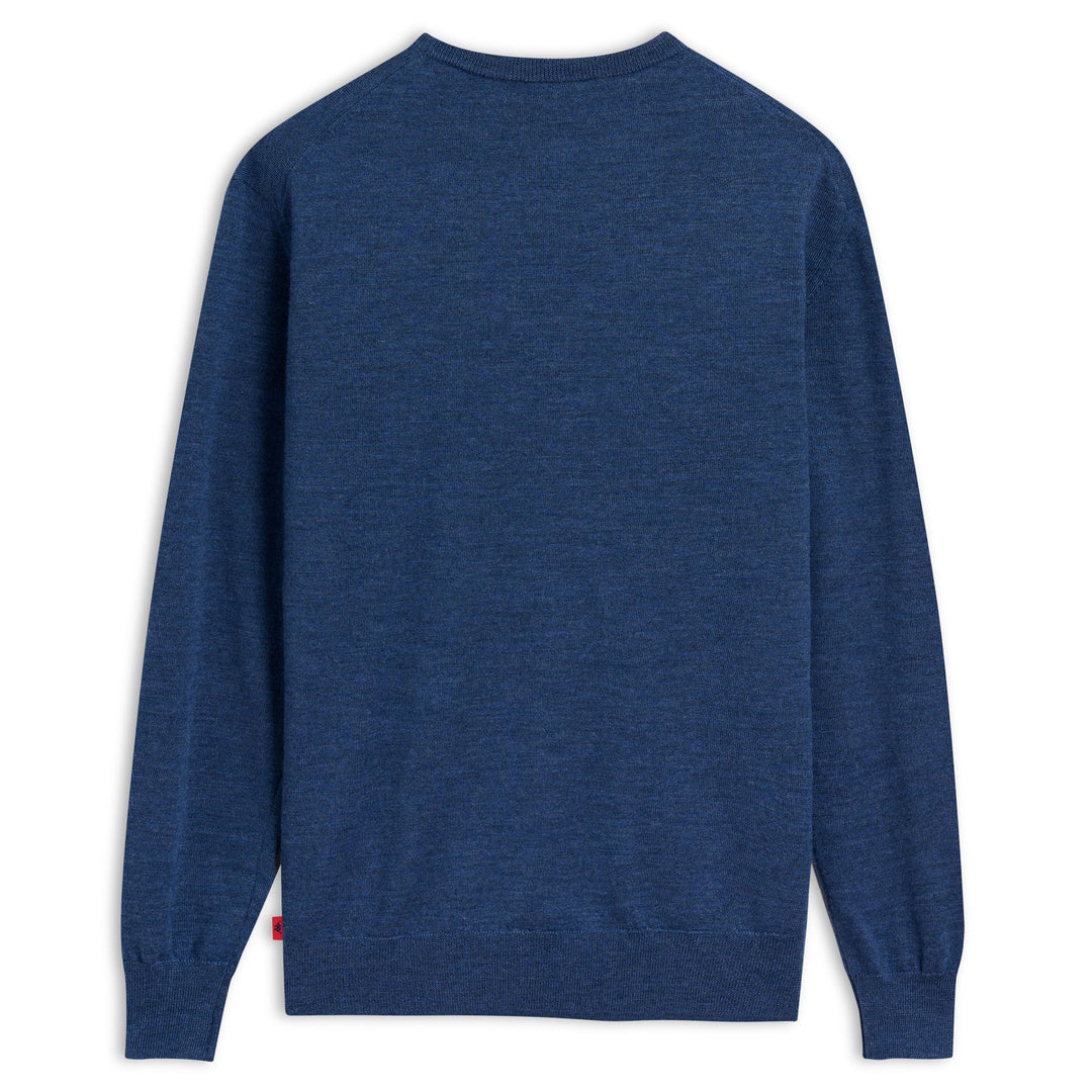 Men's Blue Classic Fit Merino Wool Pullover main