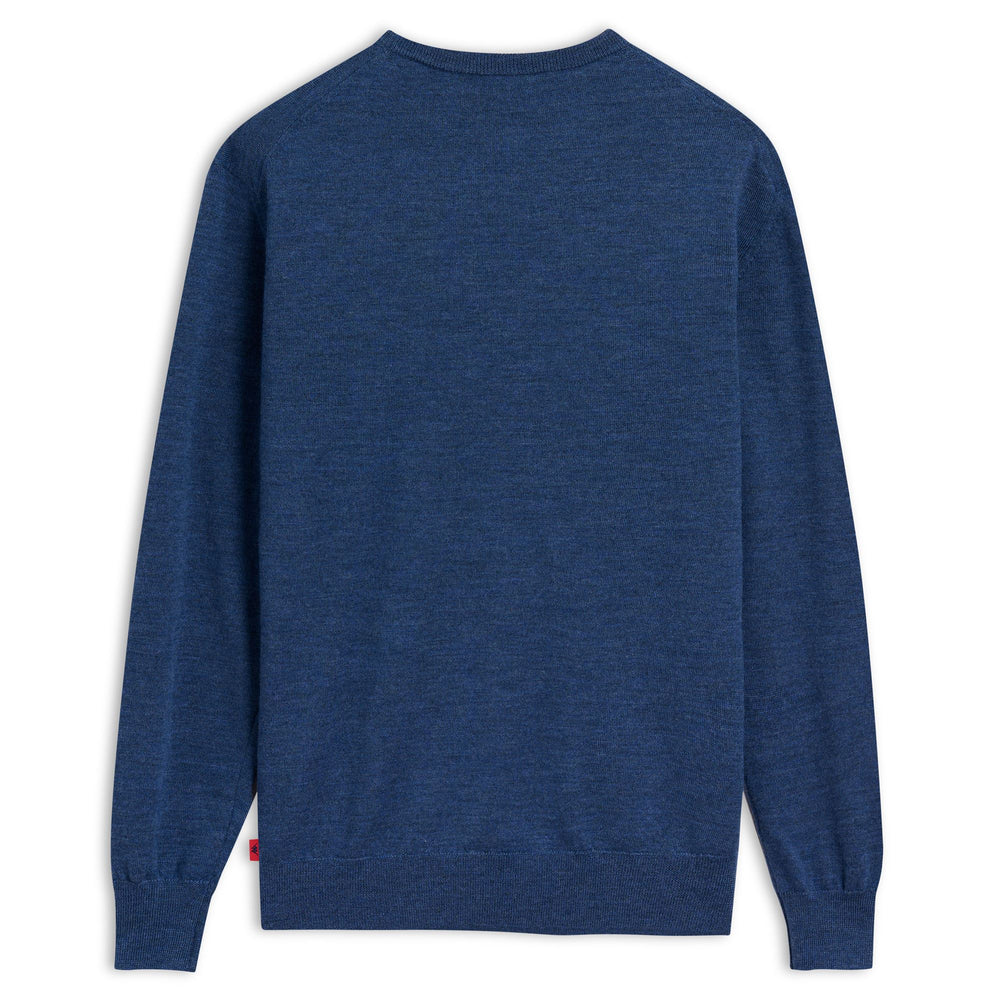 Dark blue Men's Merino Wool Classic Knit Pullover 02
