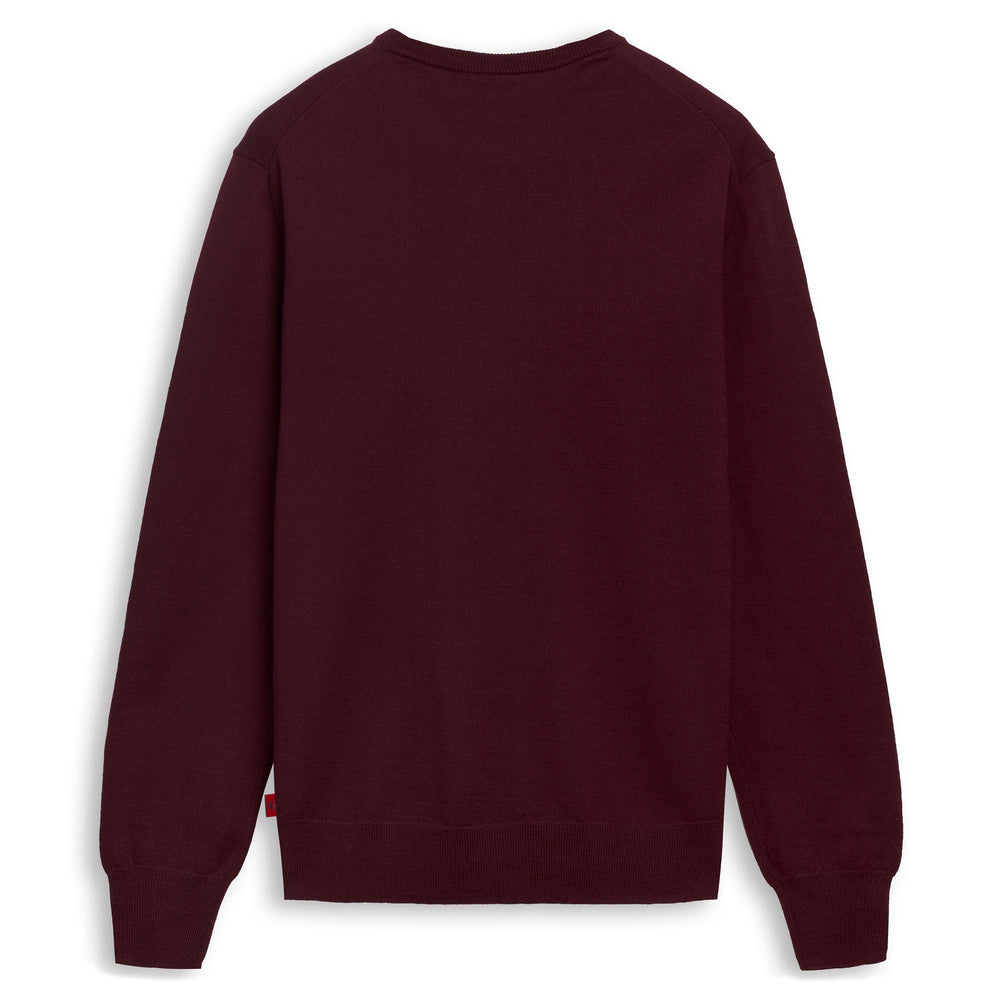Maglione da uomo rosso in lana merino, vestibilità classica 02