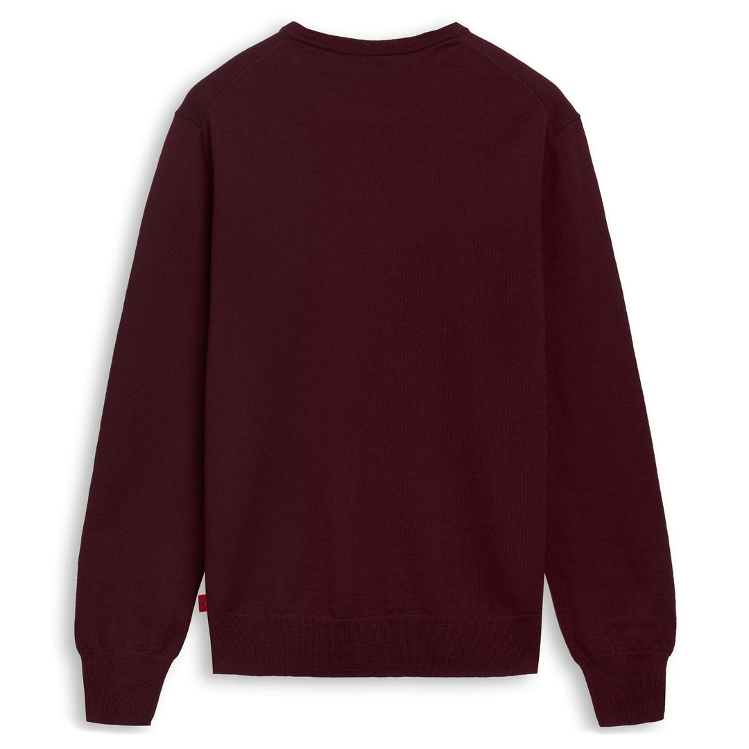 Maglione da uomo rosso in lana merino, vestibilità classica main