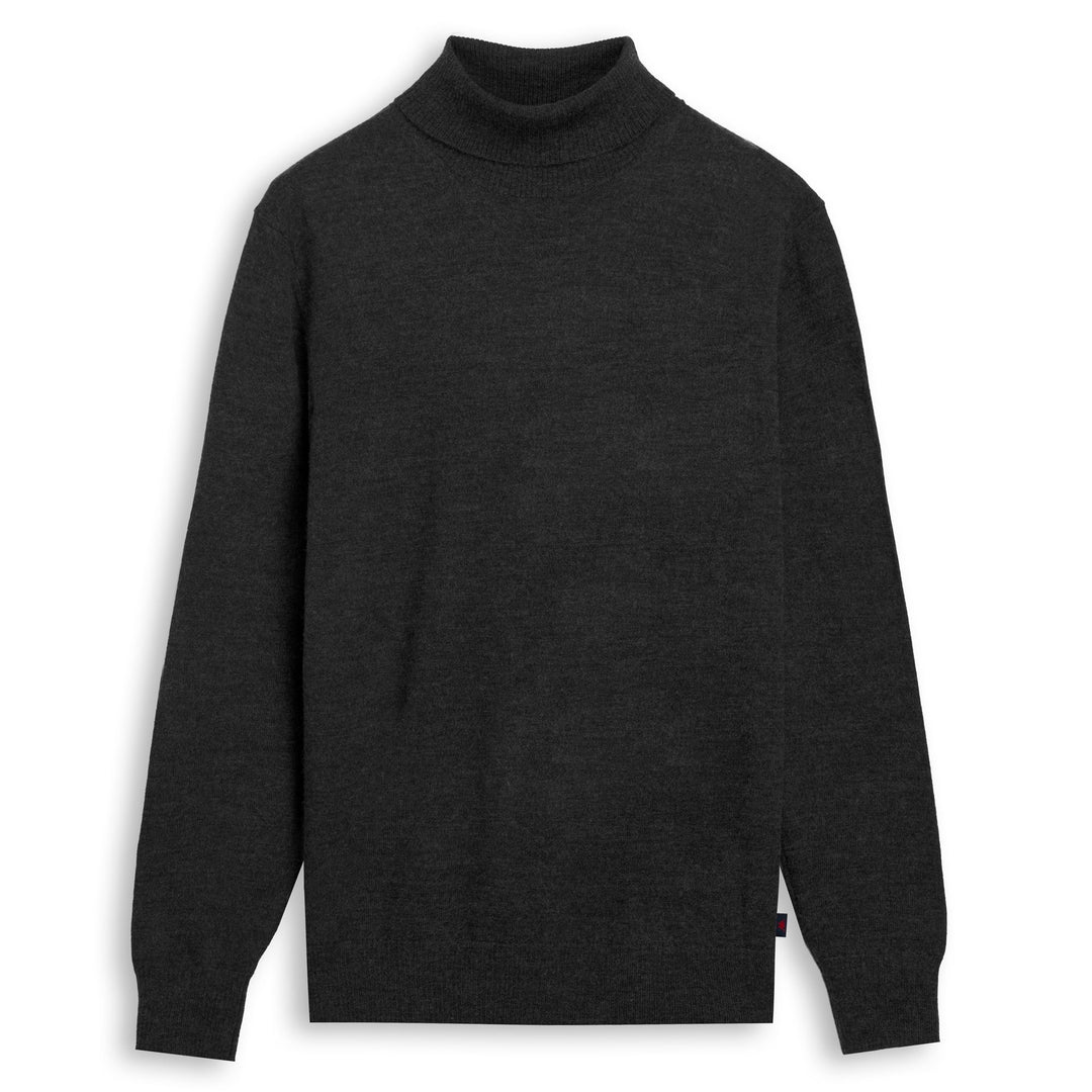 Grey Men's Slim Fit Merino Wool Turtleneck Pullover main