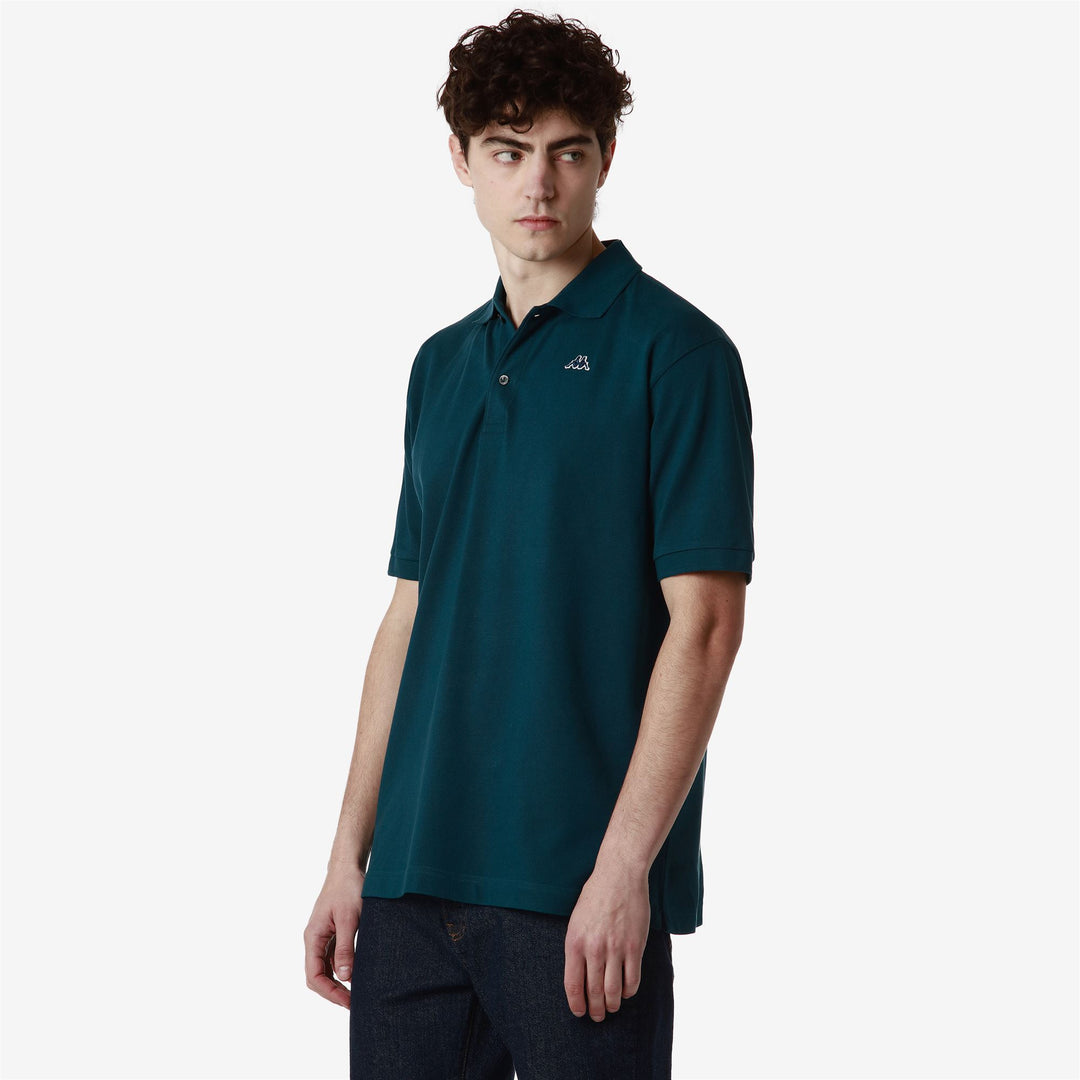 Polo Classica in Cotone Blu Oceano Uomo Slim Fit main