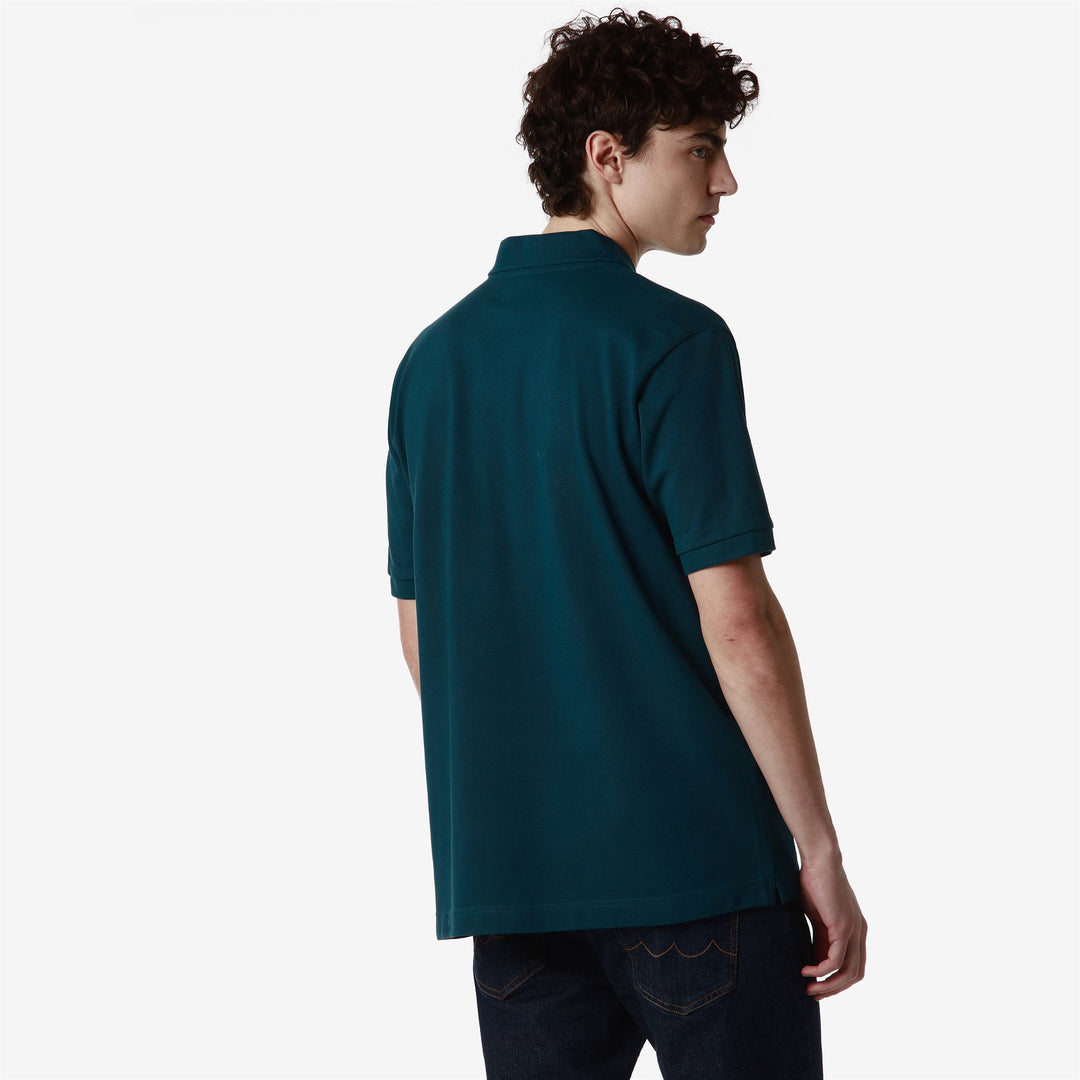 Polo Classica in Cotone Blu Oceano Uomo Slim Fit main