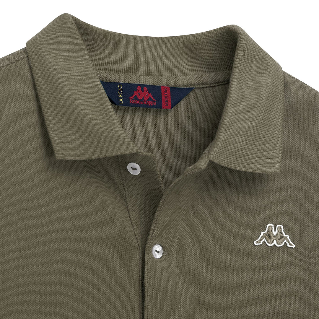 Polo informal de algodón verde ajustado para hombre main