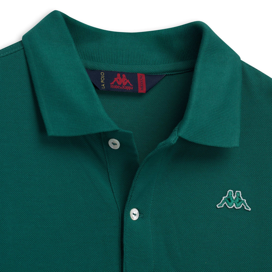 Polo informal de algodón verde ajustado para hombre main