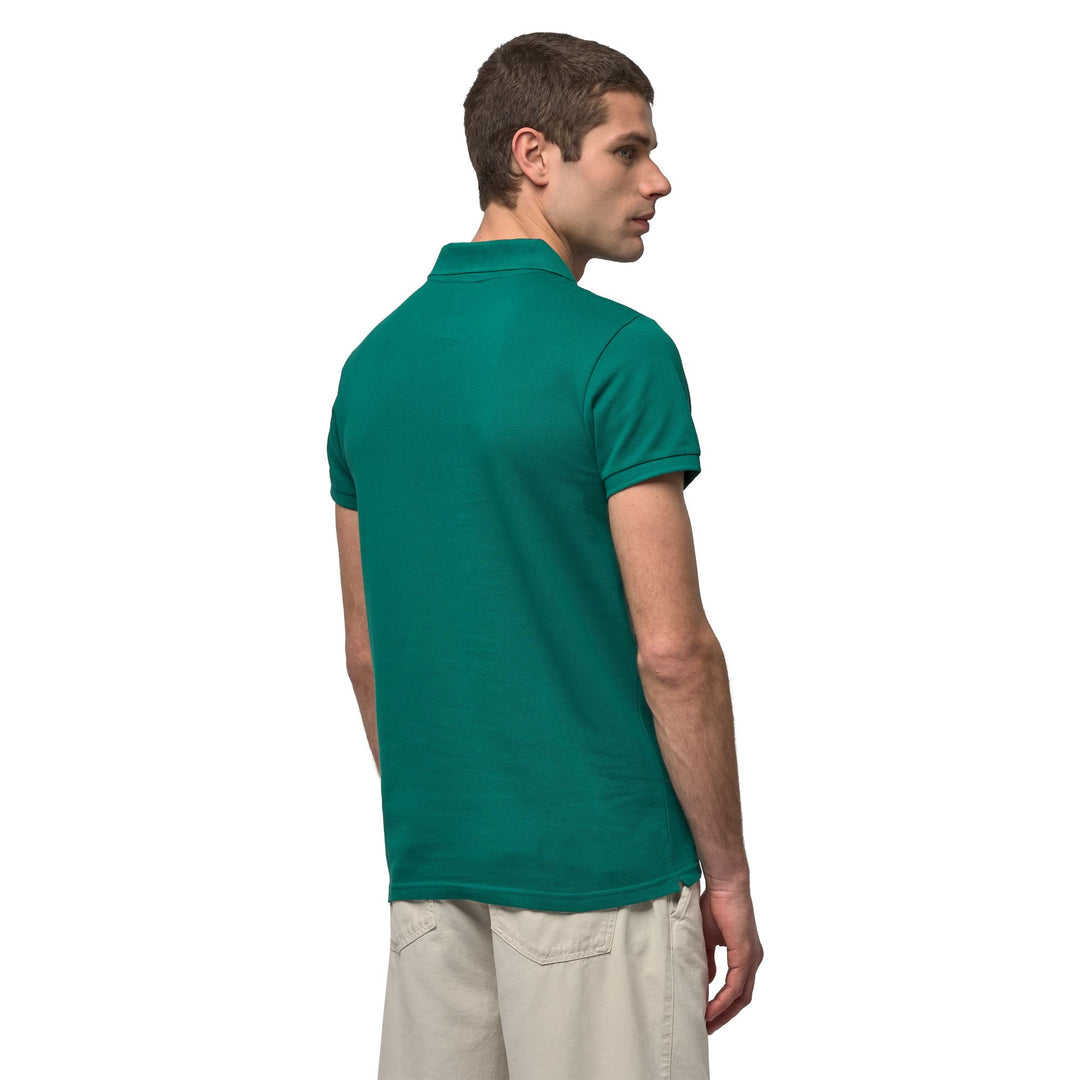 Polo en coton décontracté pour homme, coupe ajustée, vert main