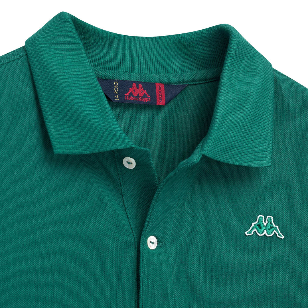Polo en coton décontracté pour homme, coupe ajustée, vert main