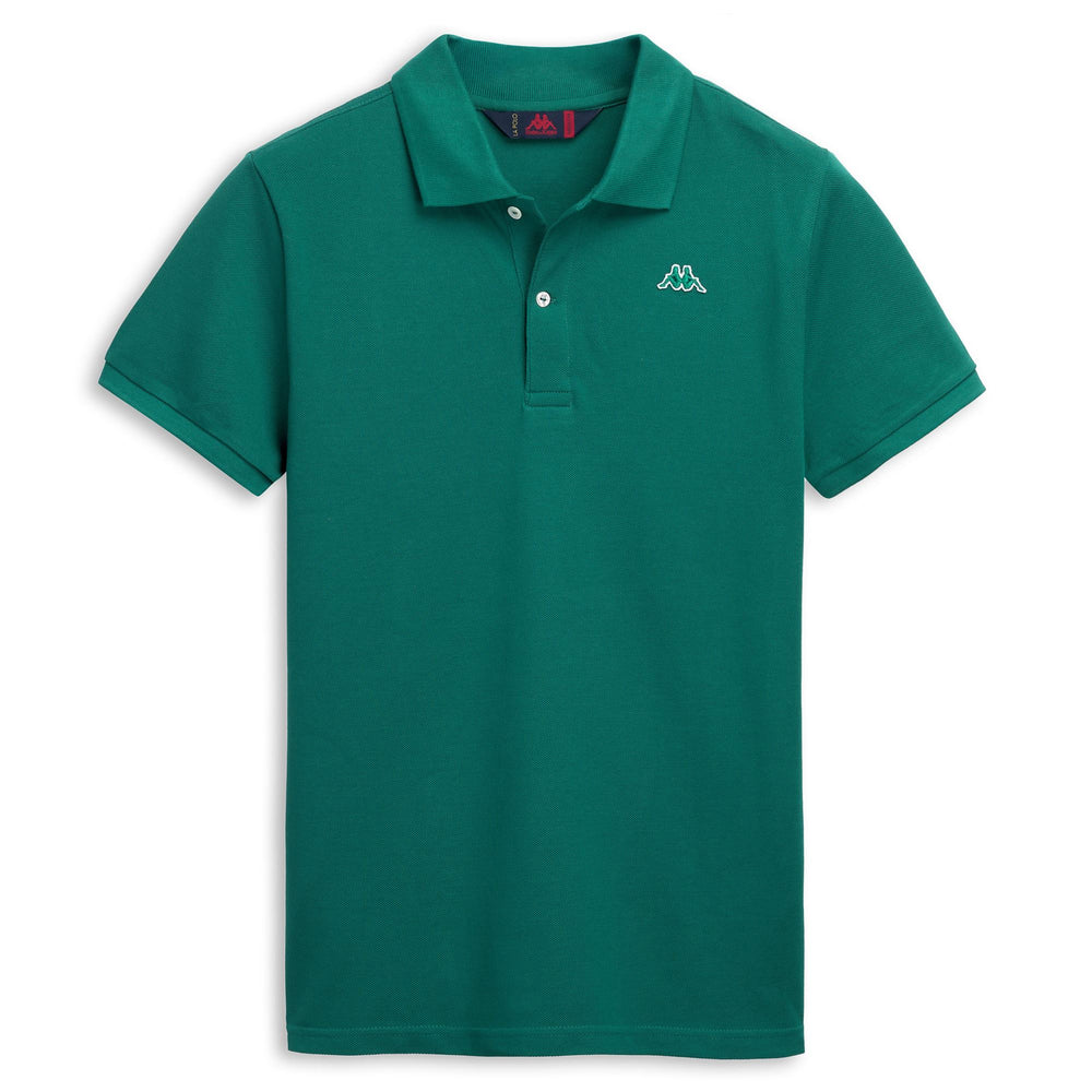 Polo en coton décontracté pour homme, coupe ajustée, vert 02
