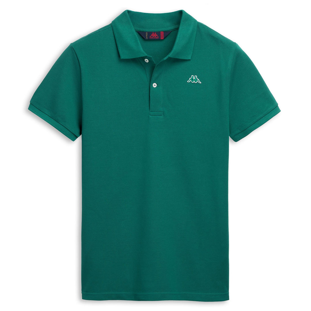 Polo en coton décontracté pour homme, coupe ajustée, vert main