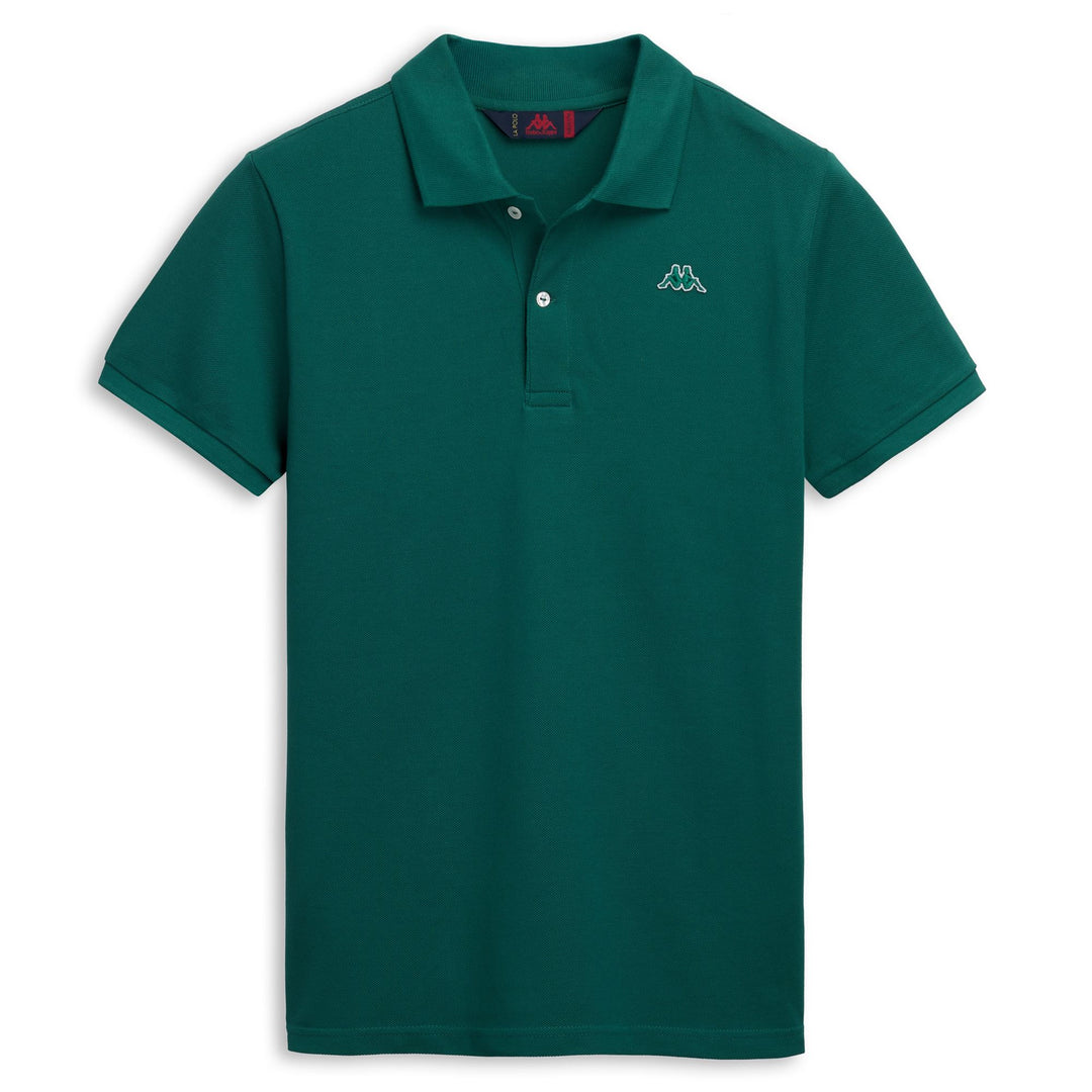Polo informal de algodón verde ajustado para hombre 01
