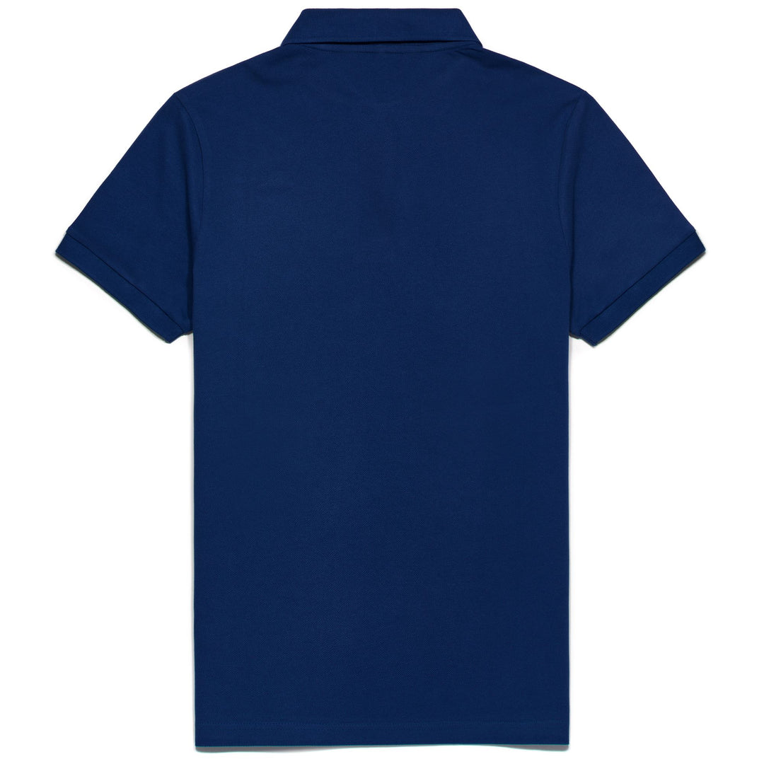 Polo informal de algodón azul de corte entallado para hombre main