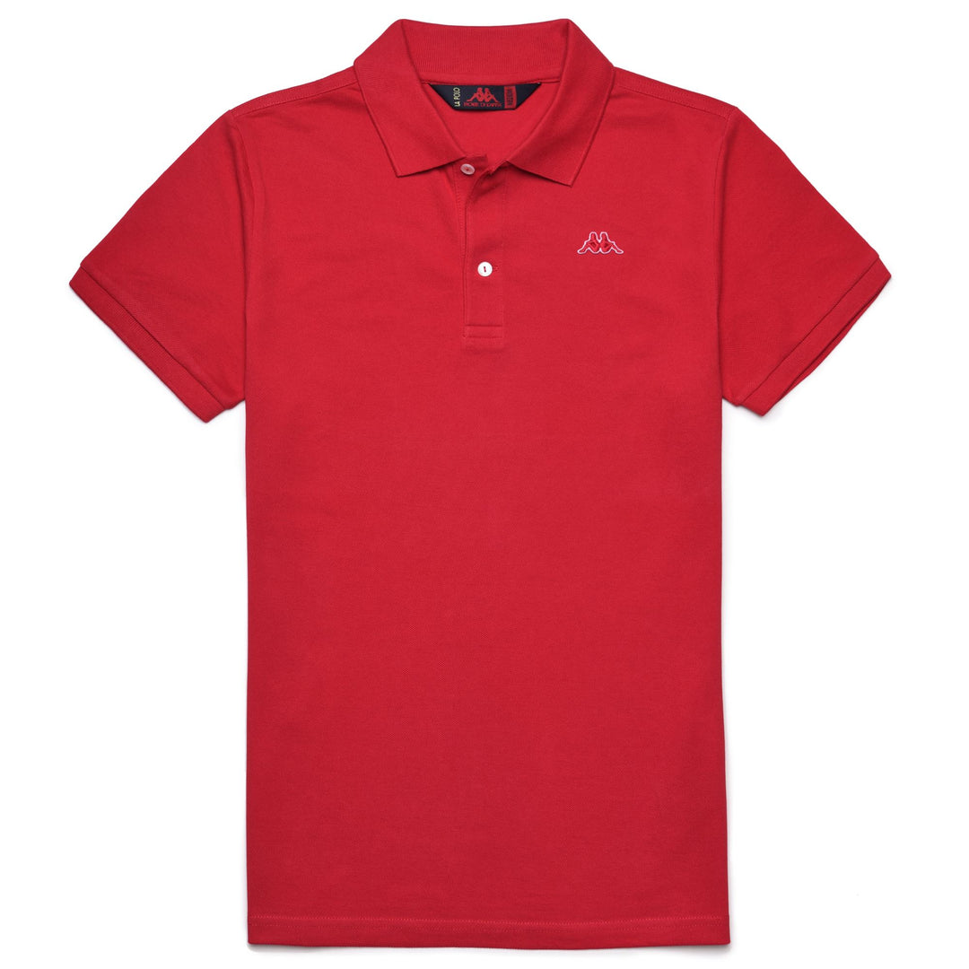 Polo clásico de algodón rojo persa para hombre con corte entallado 01