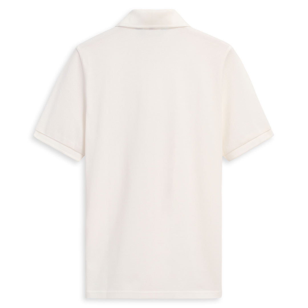 Polo blanc pour homme, coupe ajustée, en coton décontracté main