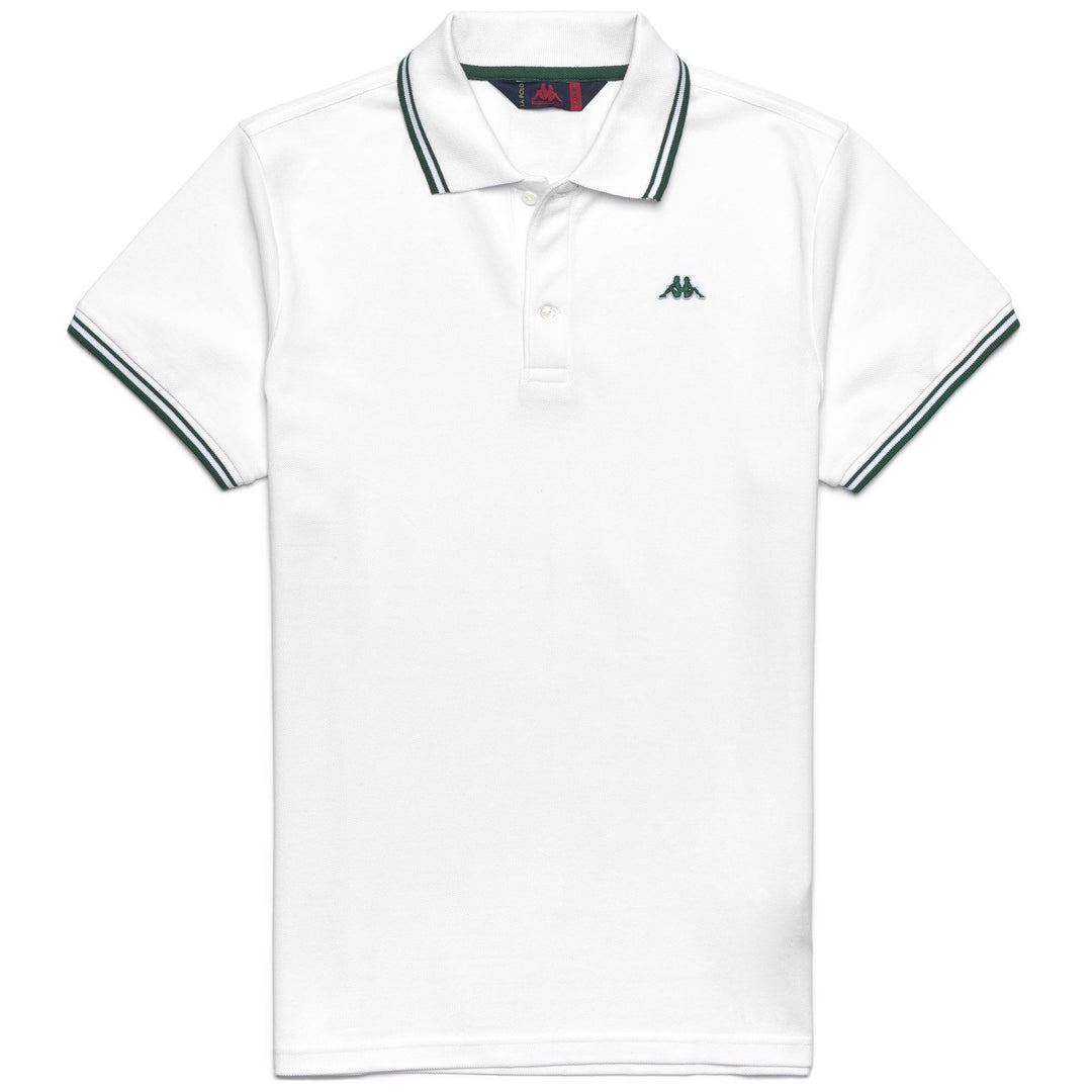 Natural White Men's Slim Fit Cotton Polo with Striped Details 01