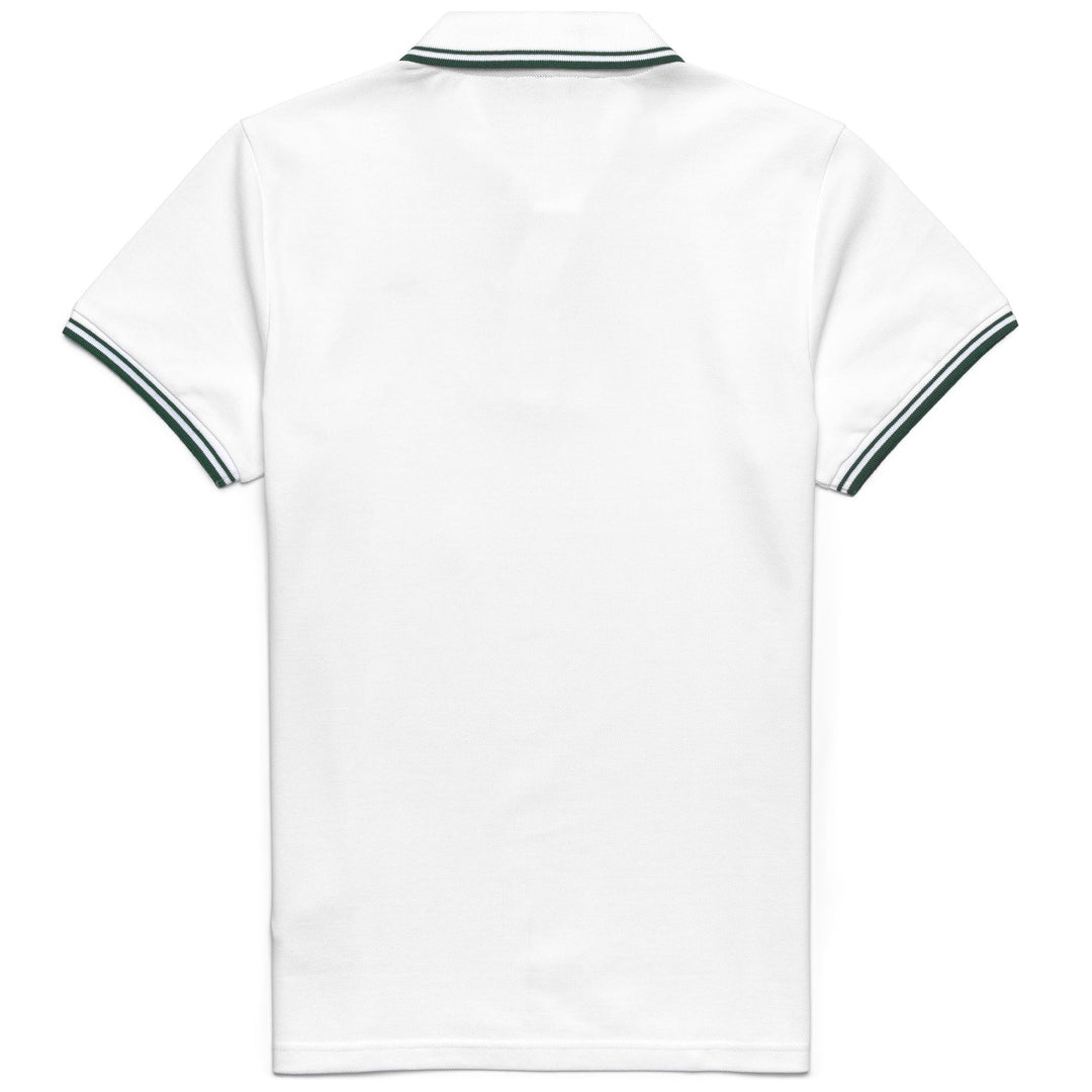 Natural White Men's Slim Fit Cotton Polo with Striped Details main