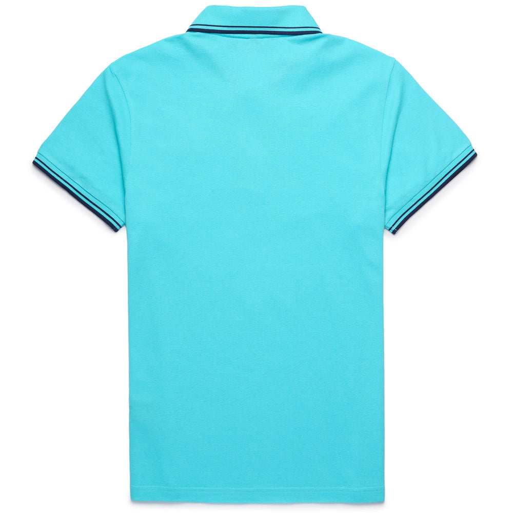 Turquoise Blue Men's Slim Fit Cotton Polo Shirt 02