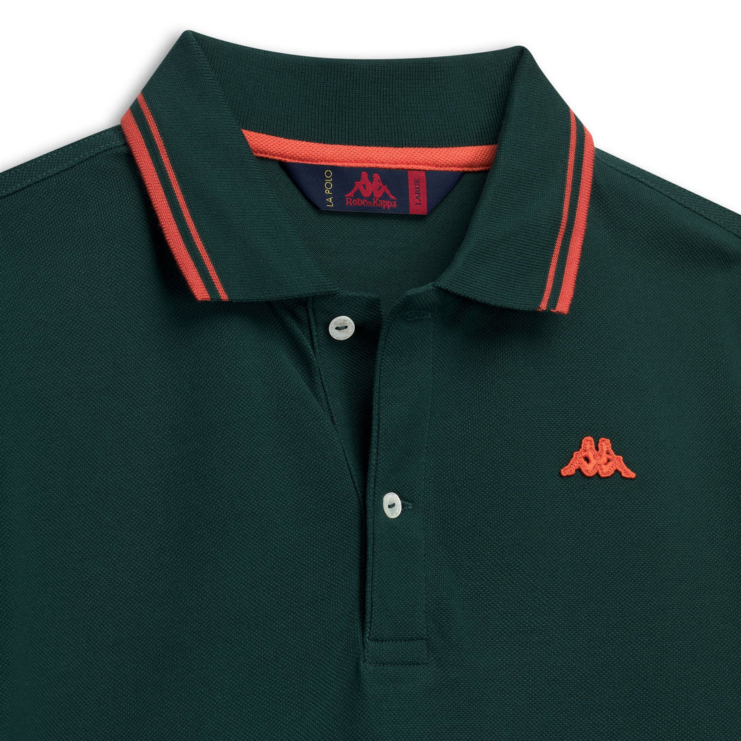 Polo informal de algodón verde ajustado para hombre main