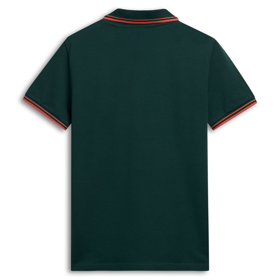 Polo informal de algodón verde ajustado para hombre main