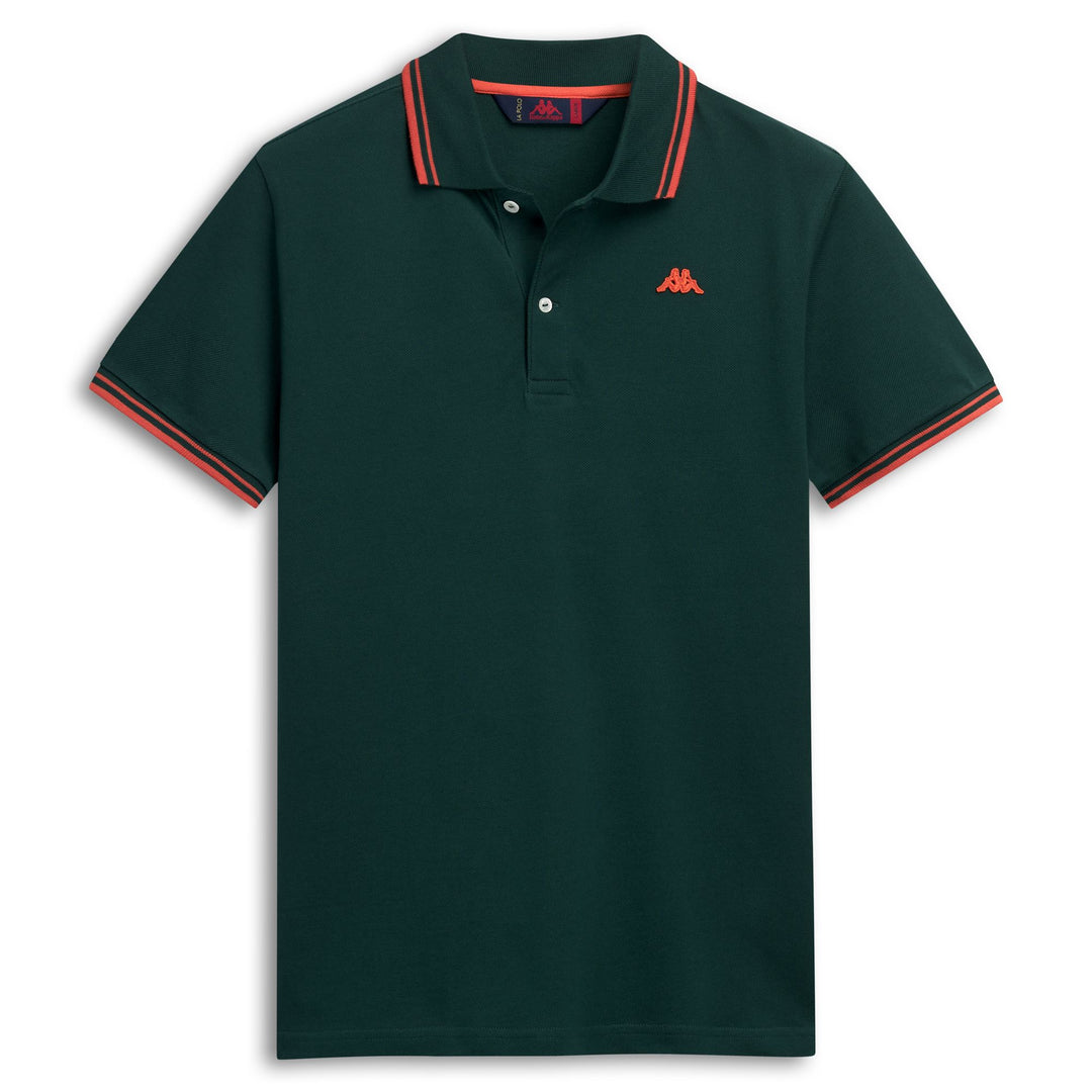 Polo informal de algodón verde ajustado para hombre 01