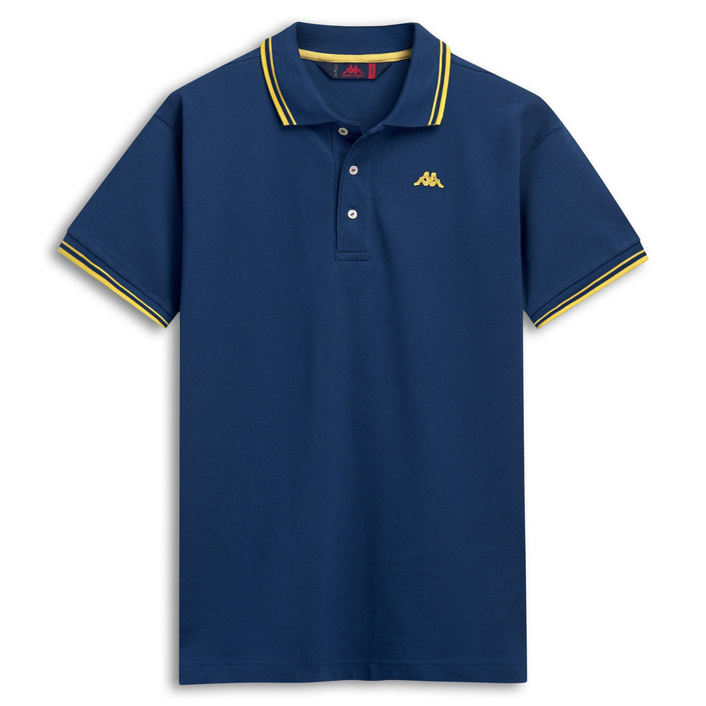 Polo en coton bleu pour homme, coupe ajustée et décontractée 02
