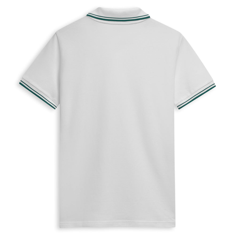 Polo informal de algodón blanco de corte entallado para hombre 02