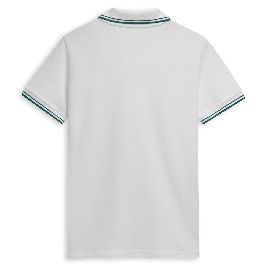 Polo informal de algodón blanco de corte entallado para hombre main