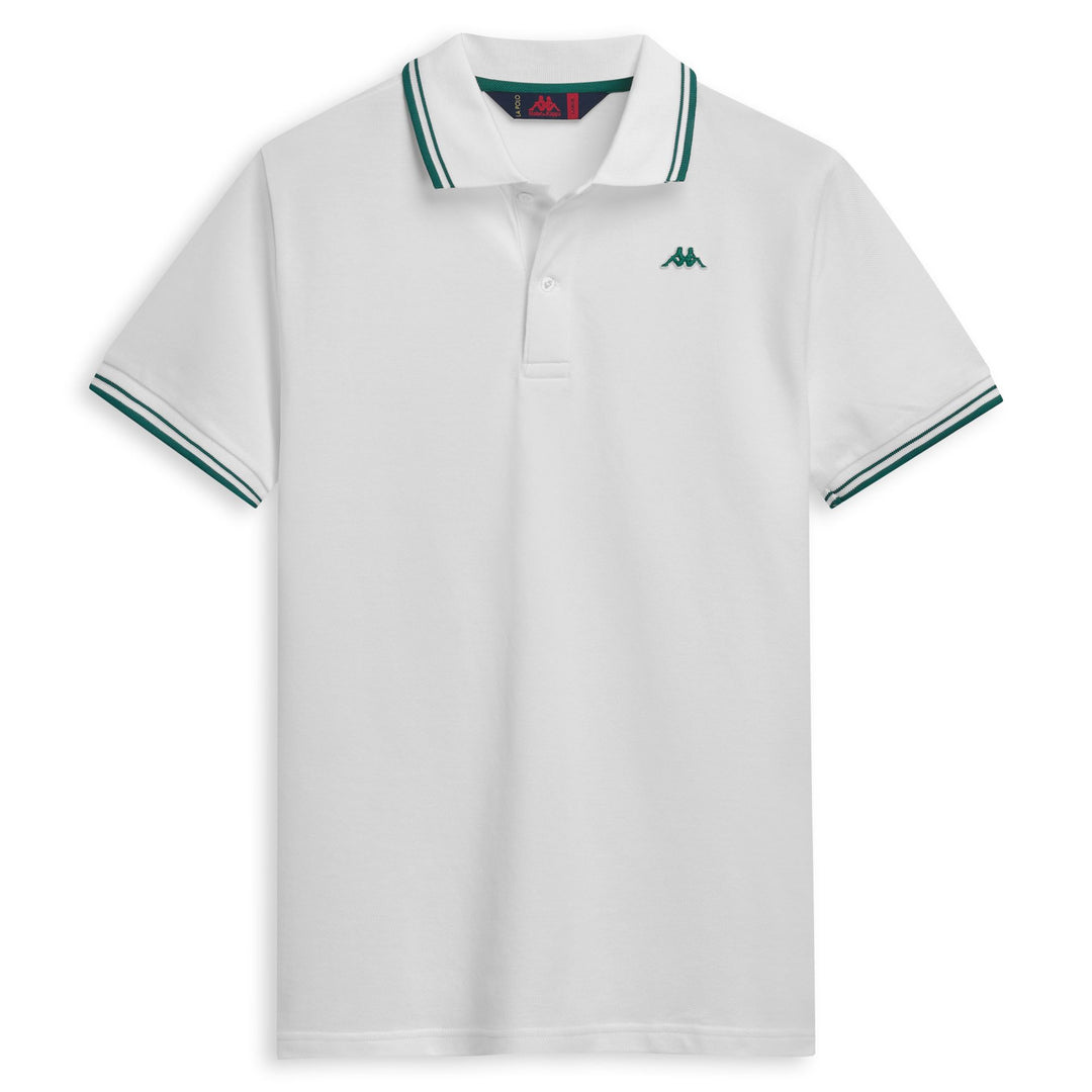 Polo informal de algodón blanco de corte entallado para hombre 01