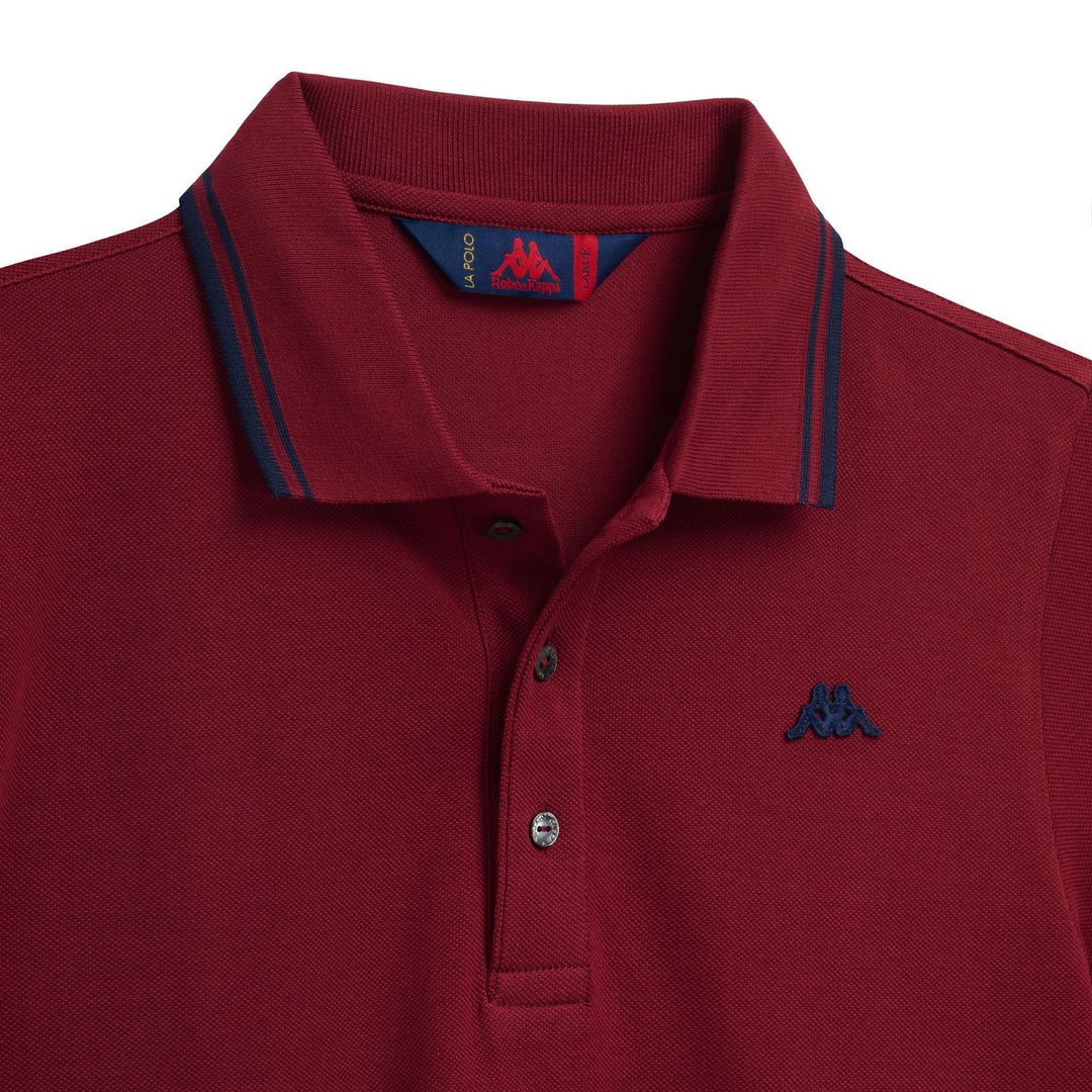 Polo clásico de manga larga ajustado rojo para hombre main