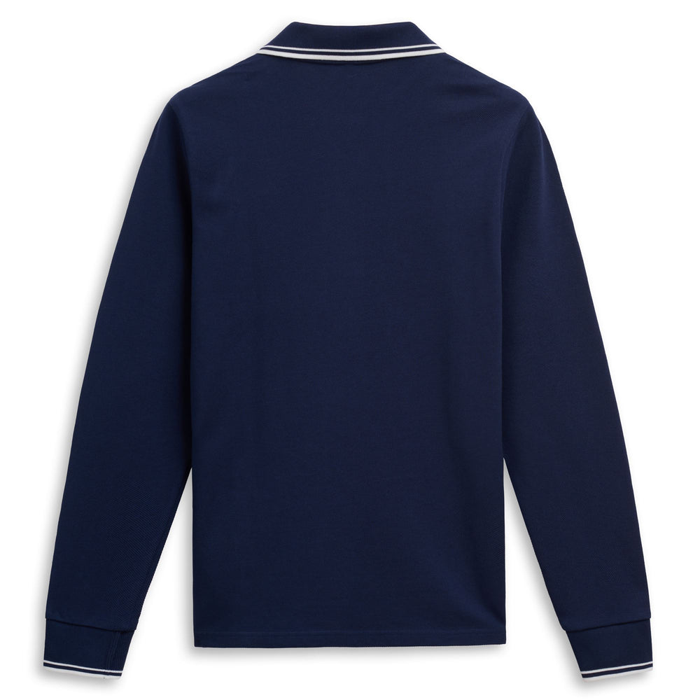 Polo casual da uomo a maniche lunghe vestibilità slim blu 02