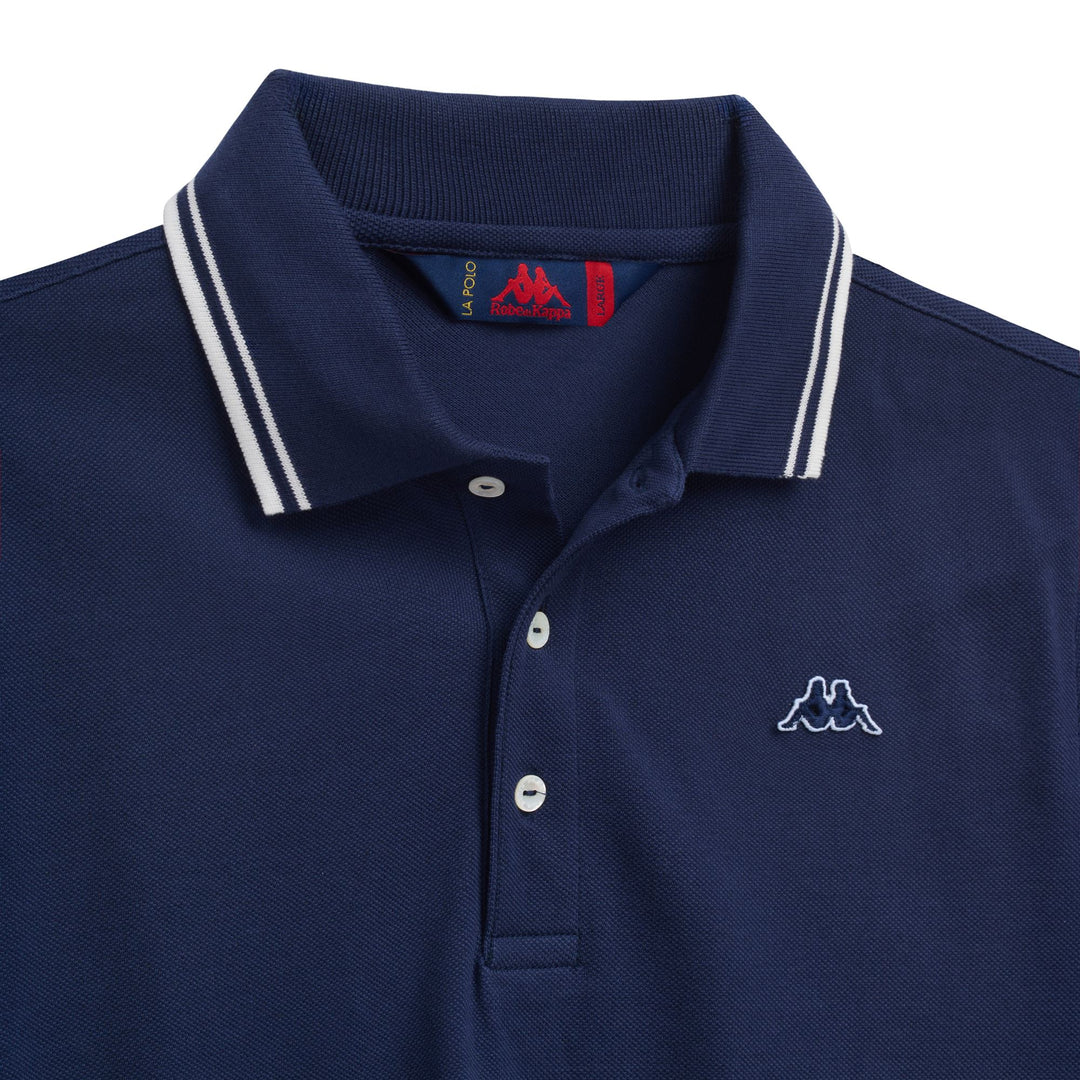 Men's Blue Slim Fit Casual Long Sleeve Polo Shirt main