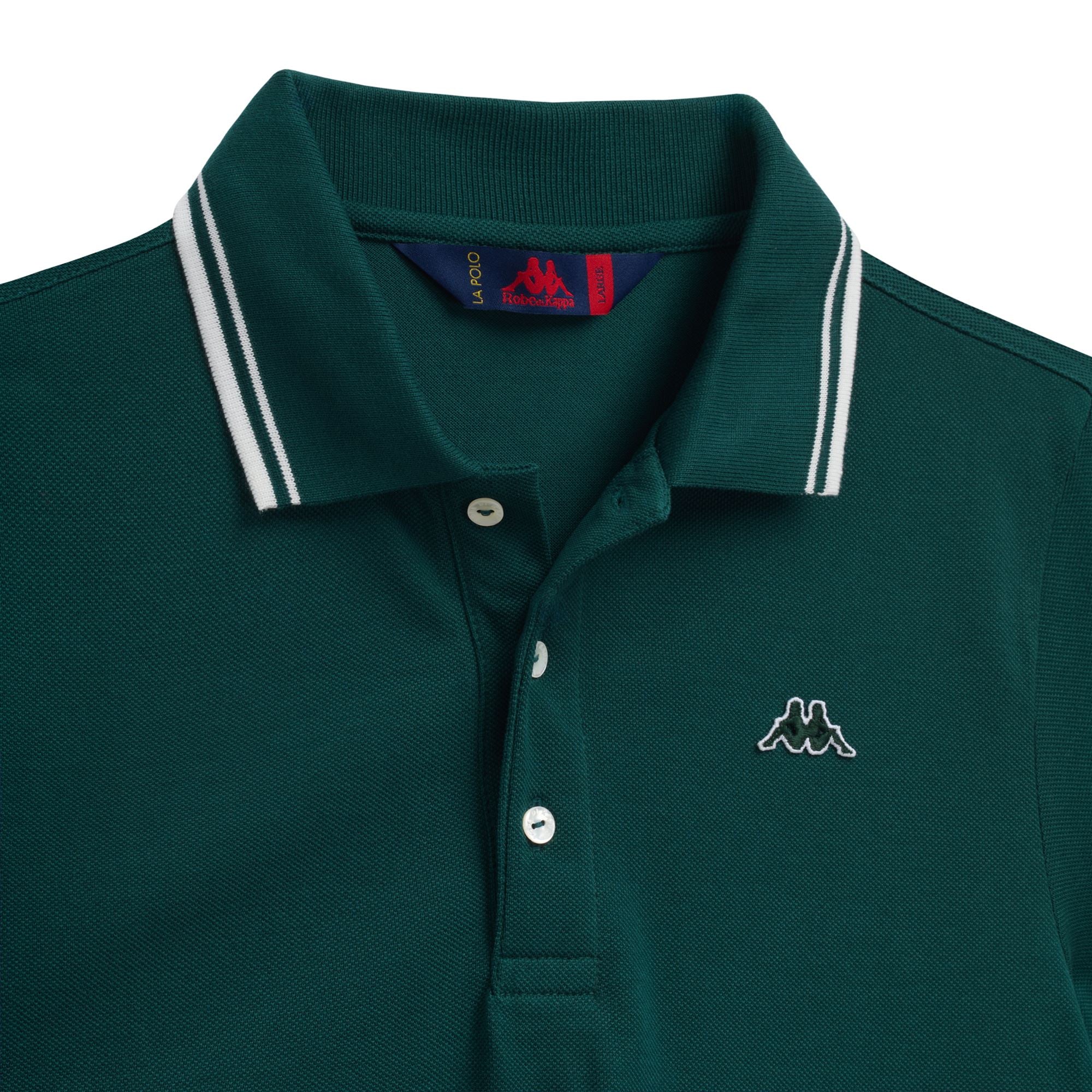 Green Men's Slim Fit Casual Long Sleeve Polo Shirt | Kappa