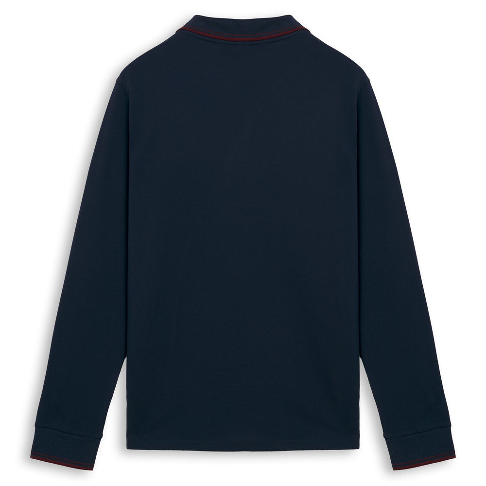 Blue Iris Men's Slim Fit Casual Long Sleeve Polo Shirt 02